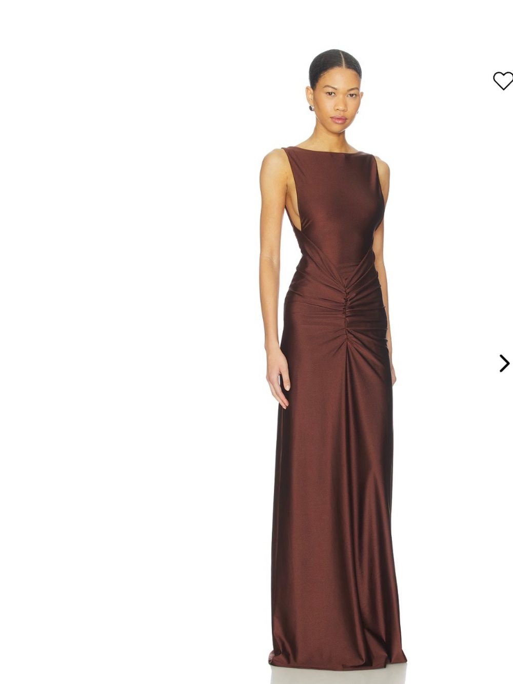 NBD Shilpa Gown Brown Ruched Maxi Dress